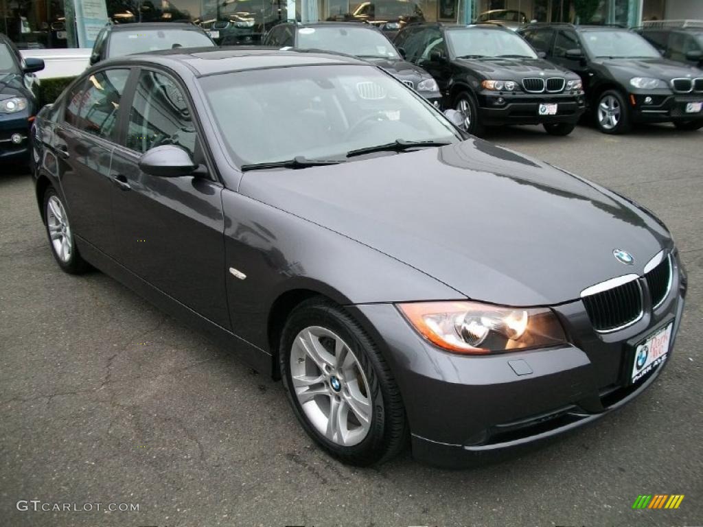 2008 3 Series 328xi Sedan - Sparkling Graphite Metallic / Black photo #3