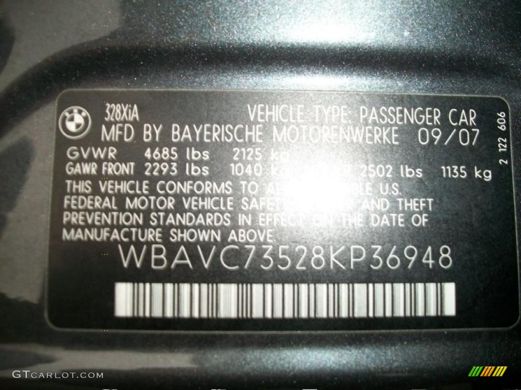 2008 3 Series 328xi Sedan - Sparkling Graphite Metallic / Black photo #32