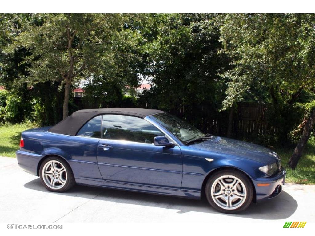 2004 3 Series 330i Convertible - Mystic Blue Metallic / Black photo #12