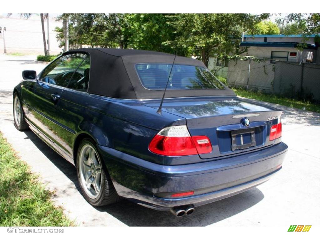 2004 3 Series 330i Convertible - Mystic Blue Metallic / Black photo #19