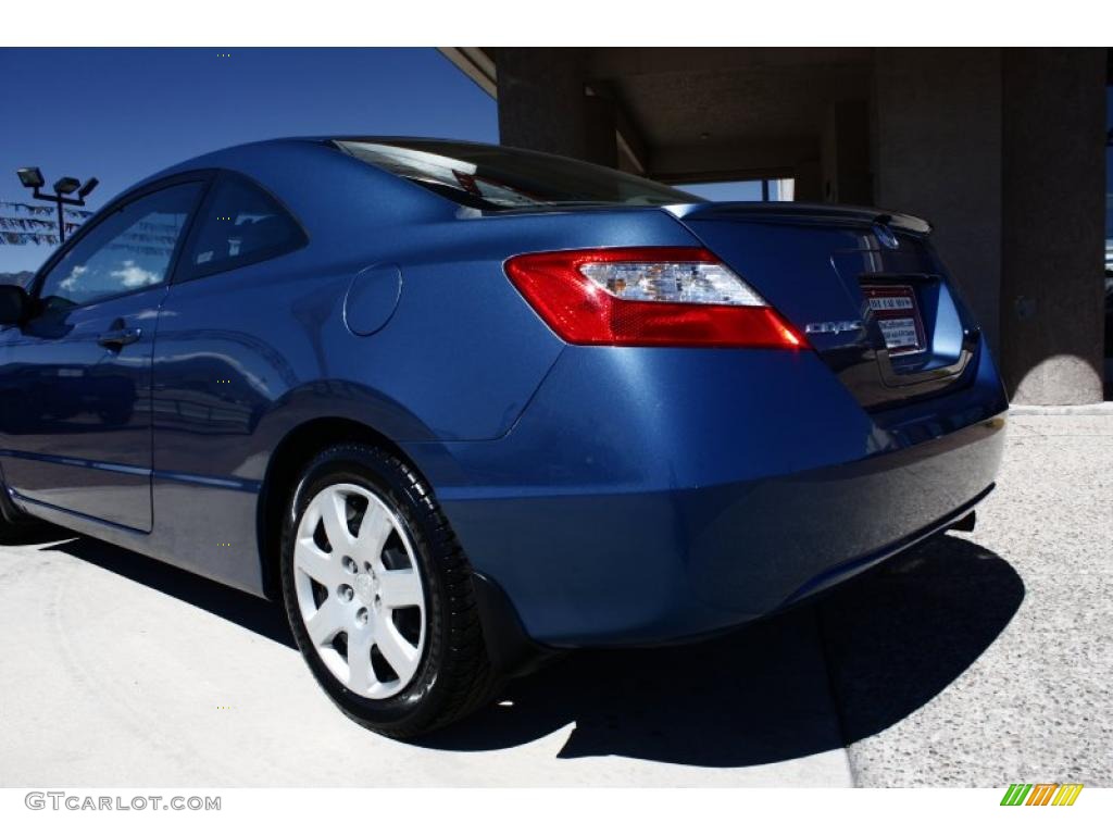 2007 Civic LX Coupe - Atomic Blue Metallic / Gray photo #17