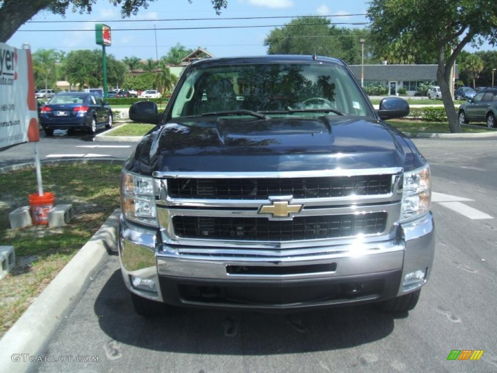 2008 Silverado 2500HD LTZ Extended Cab 4x4 - Dark Blue Metallic / Dark Titanium/Light Titanium photo #2