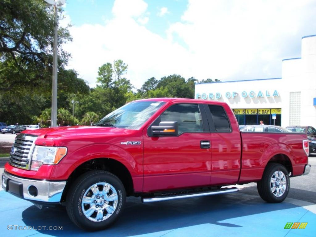 2010 F150 XLT SuperCab - Red Candy Metallic / Medium Stone photo #1