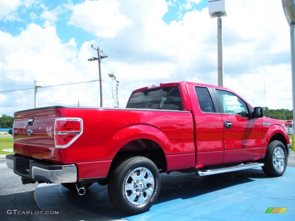 2010 F150 XLT SuperCab - Red Candy Metallic / Medium Stone photo #3