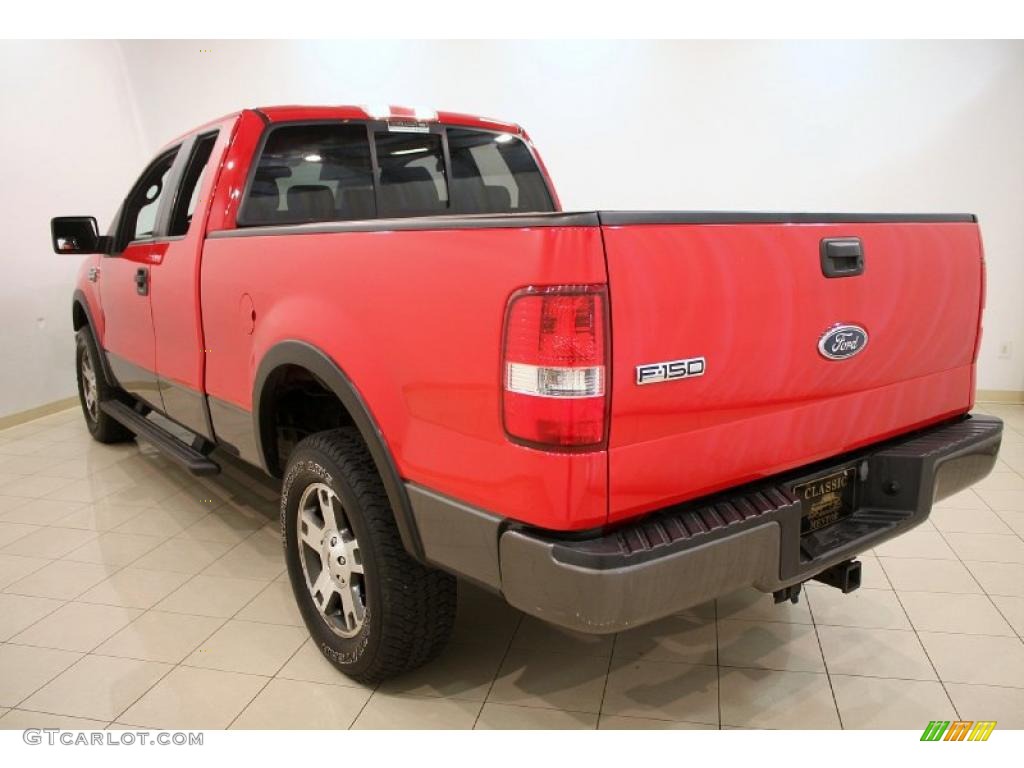 2005 F150 FX4 SuperCab 4x4 - Bright Red / Medium Flint/Dark Flint Grey photo #5