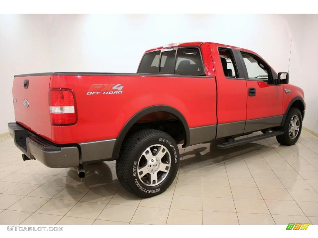 2005 F150 FX4 SuperCab 4x4 - Bright Red / Medium Flint/Dark Flint Grey photo #7