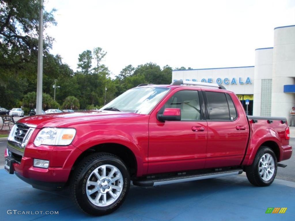 2007 Explorer Sport Trac Limited - Red Fire / Camel photo #1