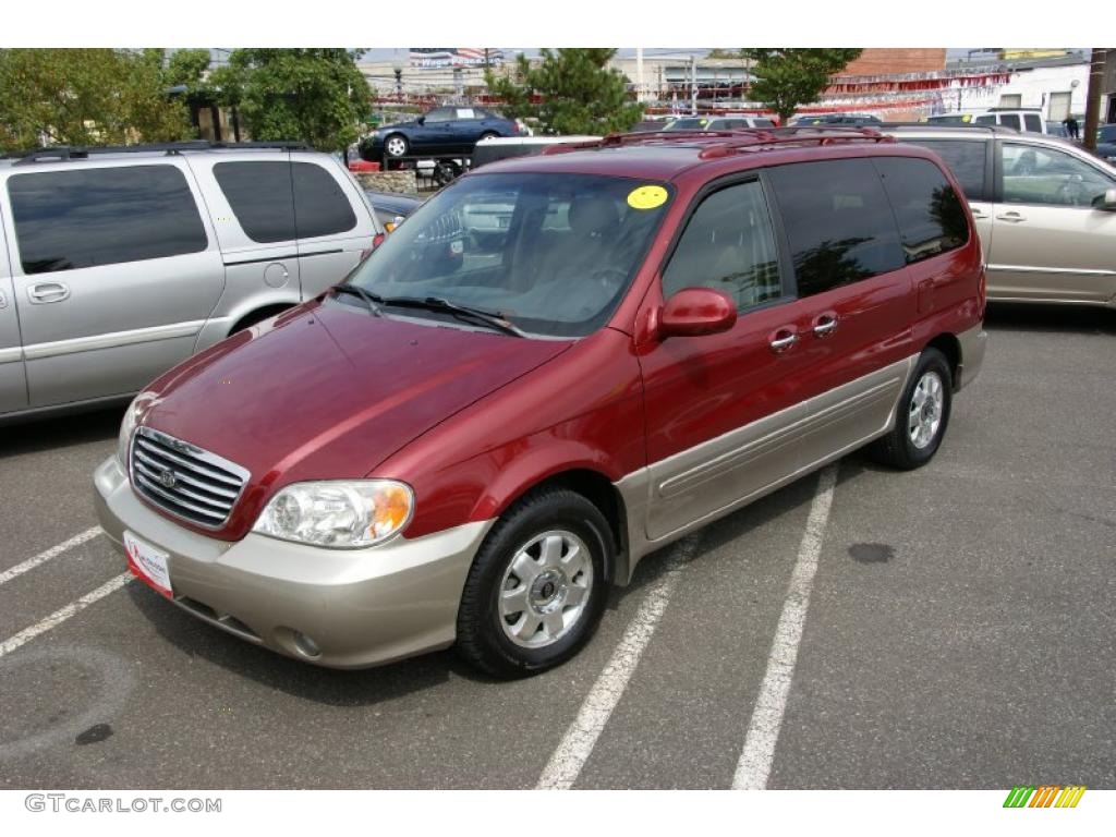 2003 Sedona EX - Ruby Red / Beige photo #1