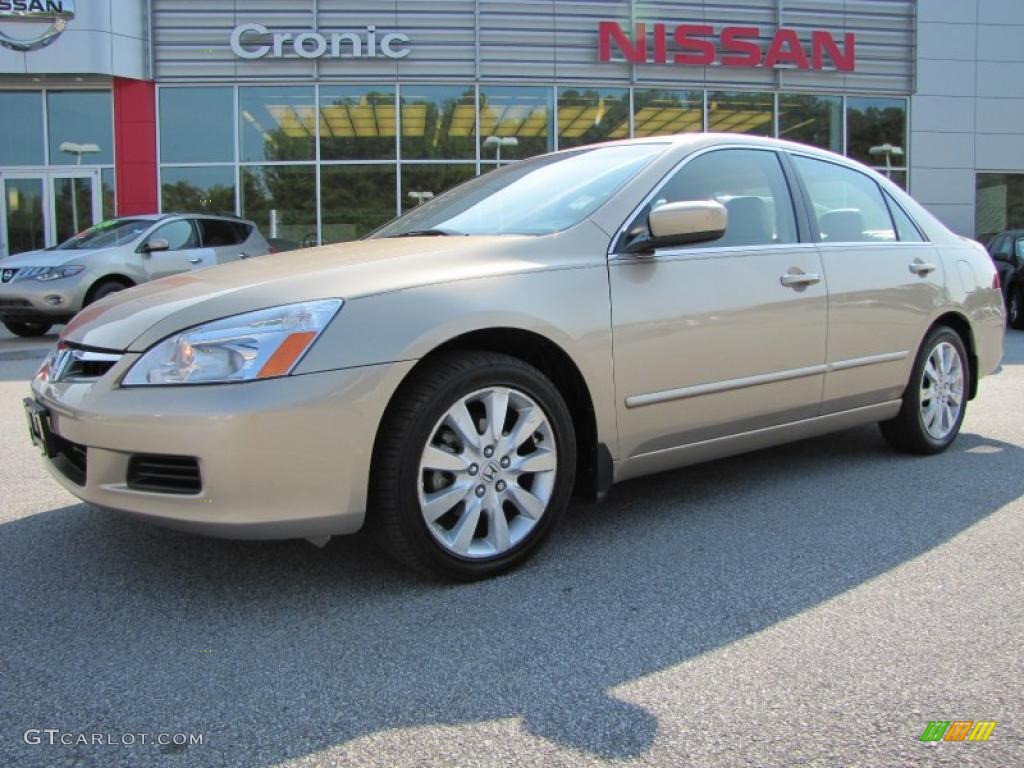 2007 Accord EX-L V6 Sedan - Desert Mist Metallic / Ivory photo #1