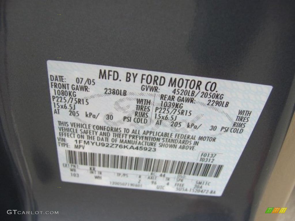 2006 Escape XLS 4WD - Norsea Blue Metallic / Medium/Dark Pebble photo #20