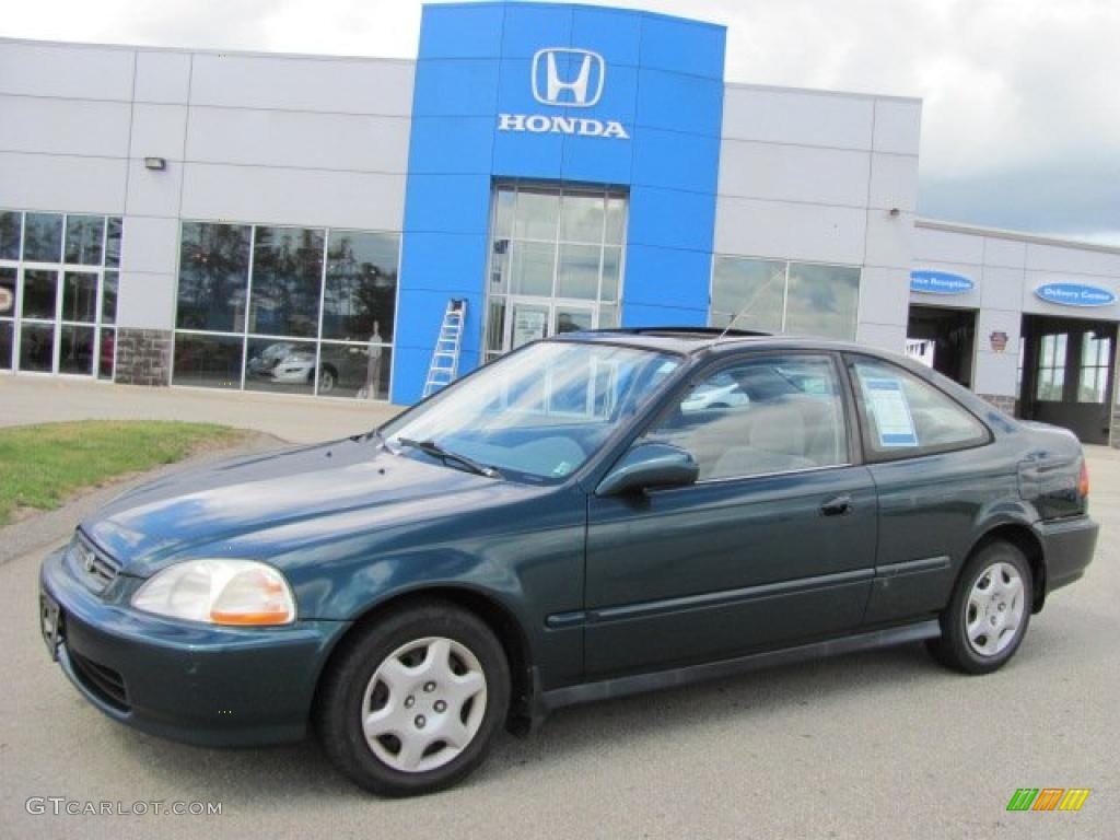 1998 Civic EX Coupe - Cypress Green Pearl / Gray photo #1
