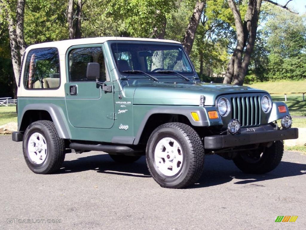 1999 Wrangler Sport 4x4 - Medium Fern Green Pearlcoat / Camel photo #1