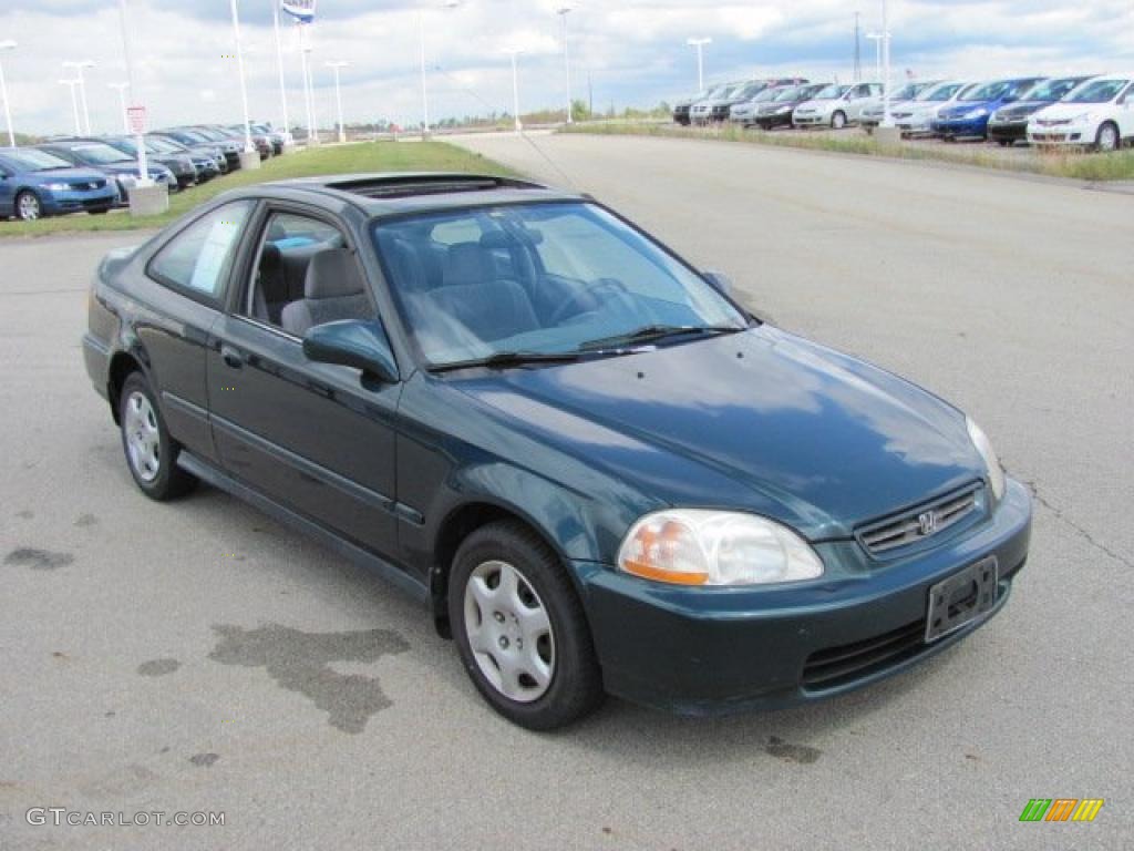 1998 Civic EX Coupe - Cypress Green Pearl / Gray photo #13