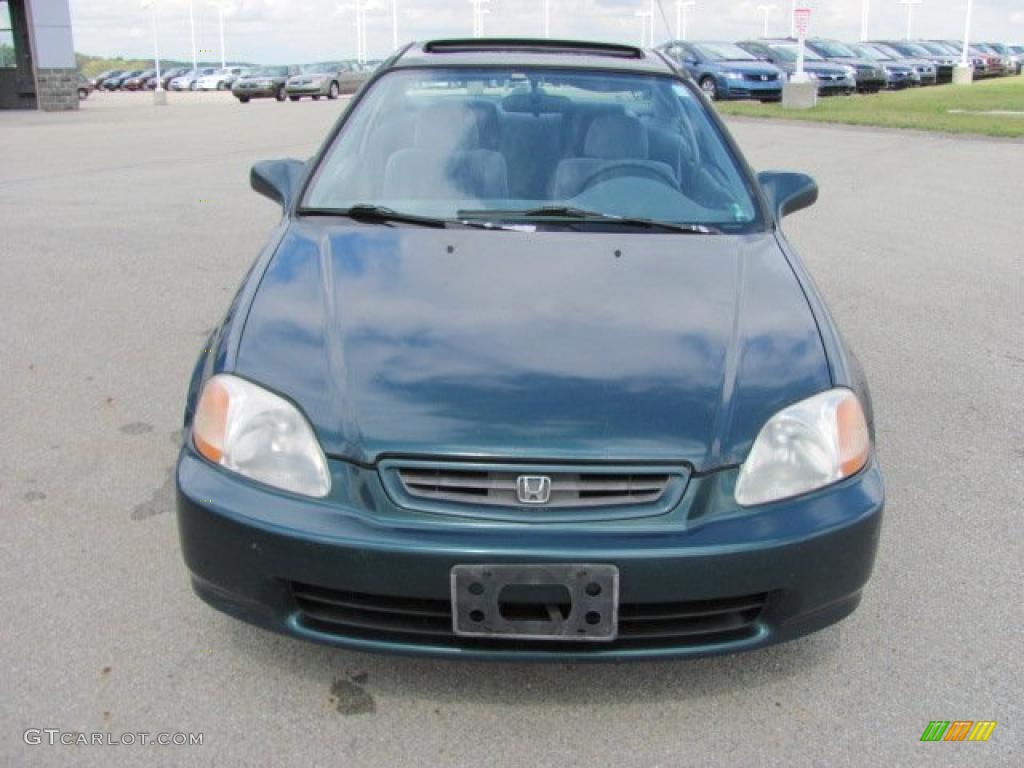 1998 Civic EX Coupe - Cypress Green Pearl / Gray photo #14