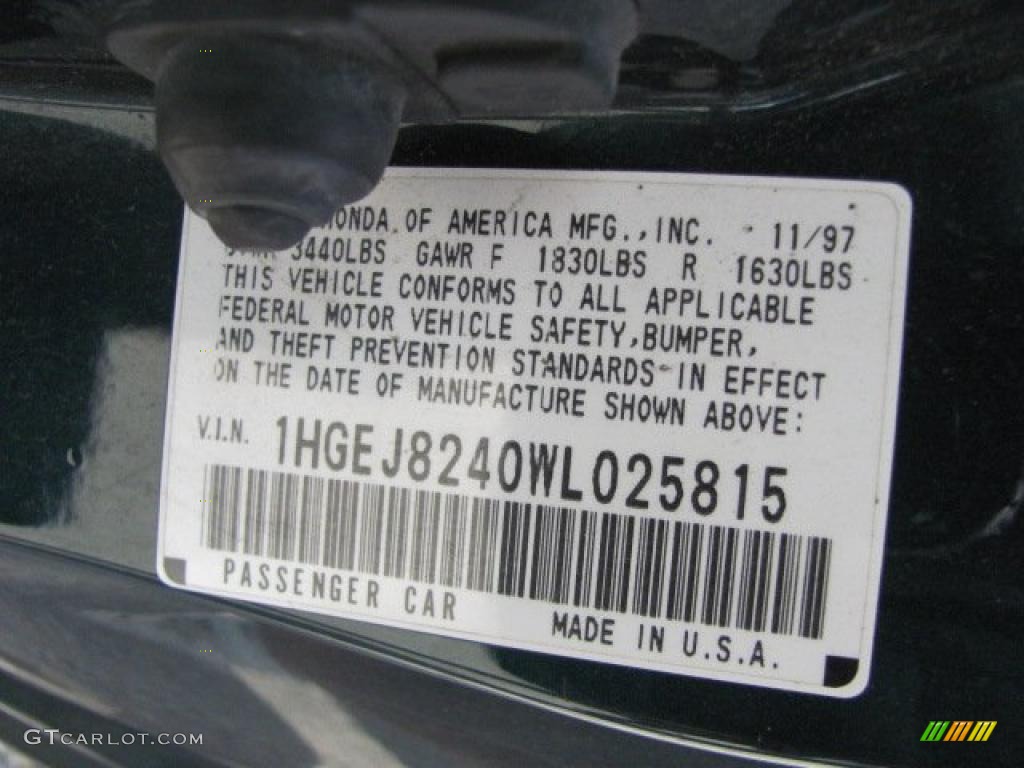 1998 Civic EX Coupe - Cypress Green Pearl / Gray photo #19