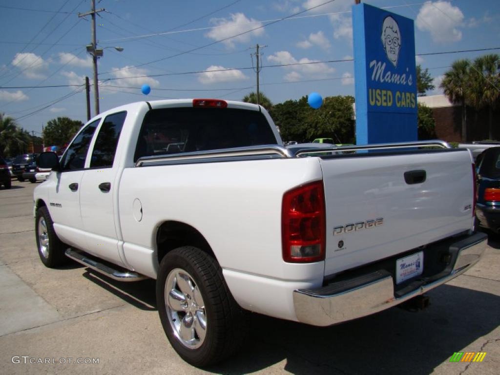 2003 Ram 1500 SLT Quad Cab - Bright White / Taupe photo #6