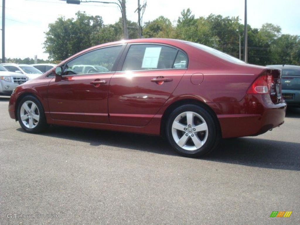 2007 Civic EX Sedan - Tango Red Pearl / Ivory photo #3