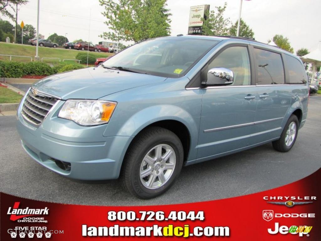 2010 Town & Country Touring - Clearwater Blue Pearl / Dark Slate Gray/Light Shale photo #1