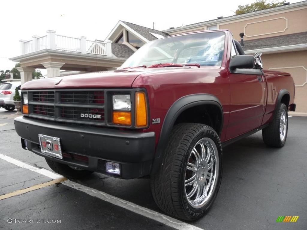 1989 Dakota Sport Convertible 4x4 - Red / Red photo #14