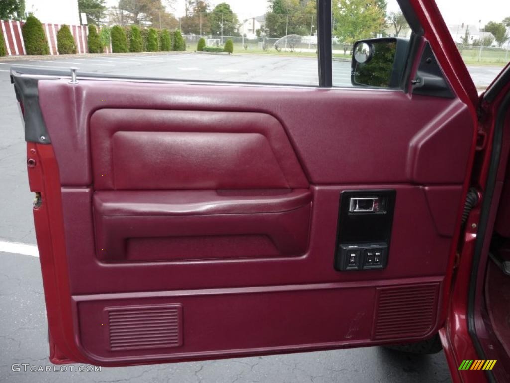 1989 Dodge Dakota Sport Convertible 4x4 Red Door Panel Photo #36725907