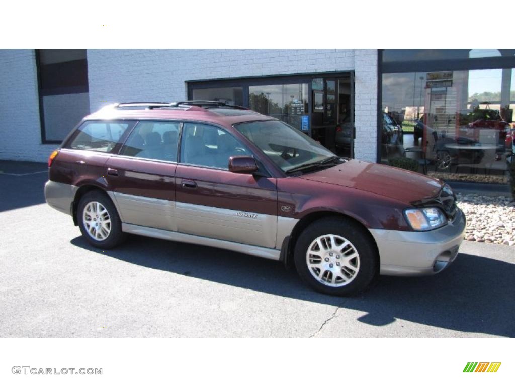 2001 Outback L.L.Bean Edition Wagon - Winestone Red Pearl / Beige photo #1