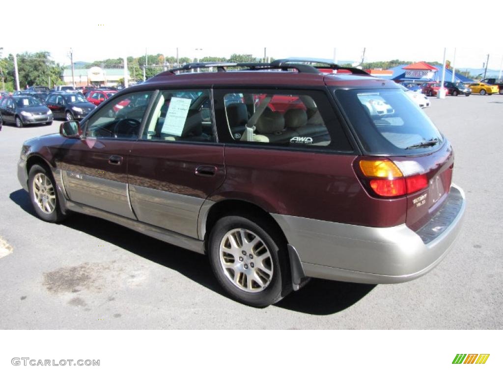 2001 Outback L.L.Bean Edition Wagon - Winestone Red Pearl / Beige photo #4