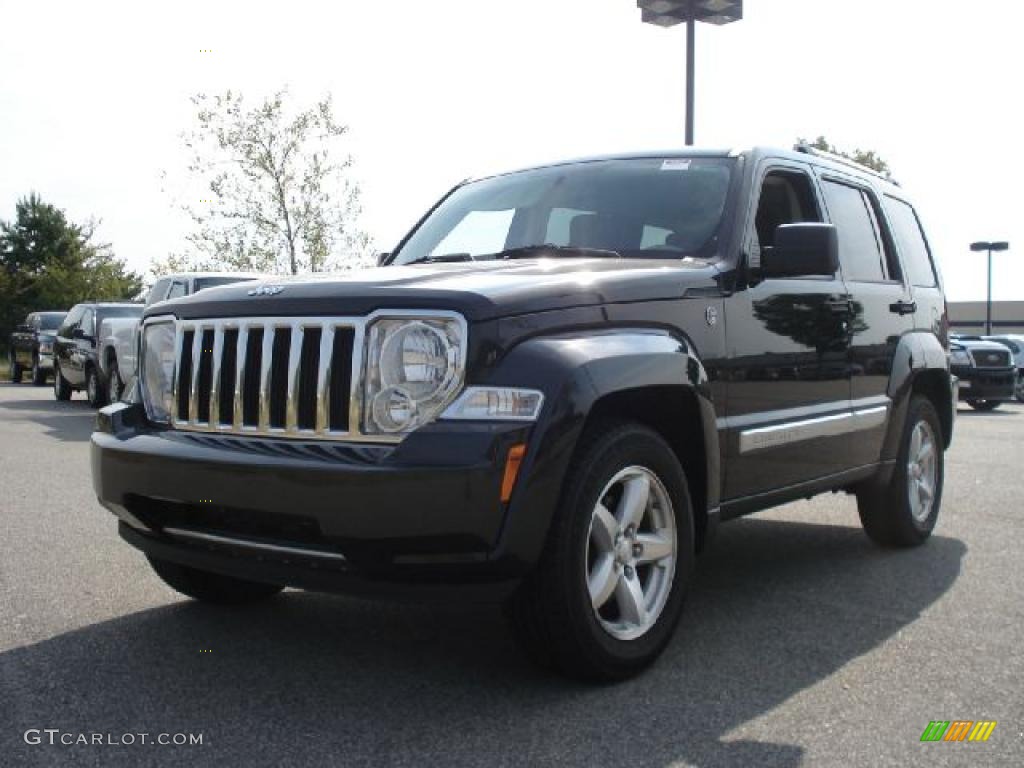 2008 Liberty Limited 4x4 - Brilliant Black Crystal Pearl / Pastel Slate Gray photo #7