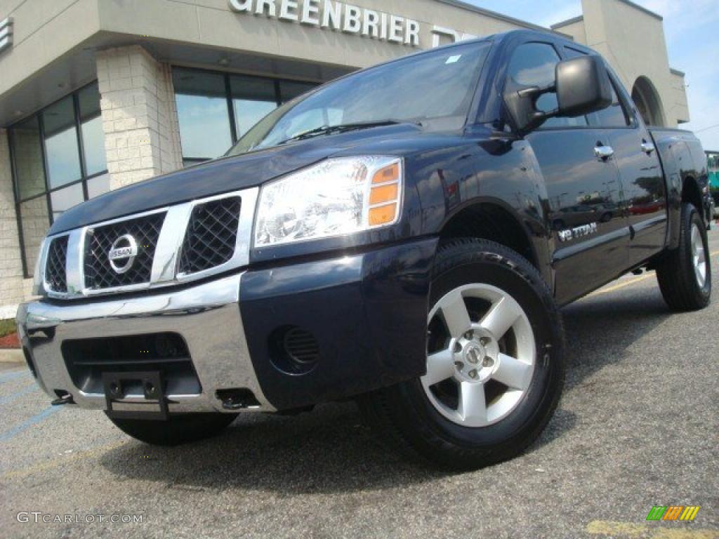 2007 Titan SE Crew Cab 4x4 - Majestic Blue / Graphite Black/Titanium photo #1