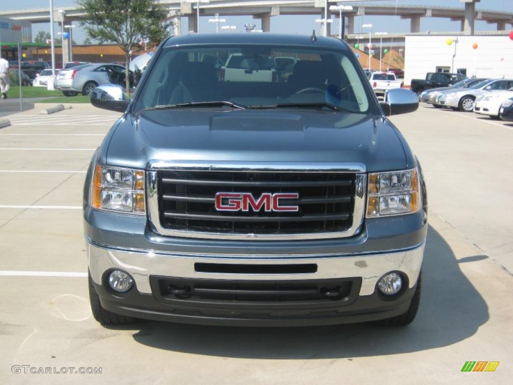 2010 Sierra 1500 SLE Crew Cab 4x4 - Stealth Gray Metallic / Ebony photo #8