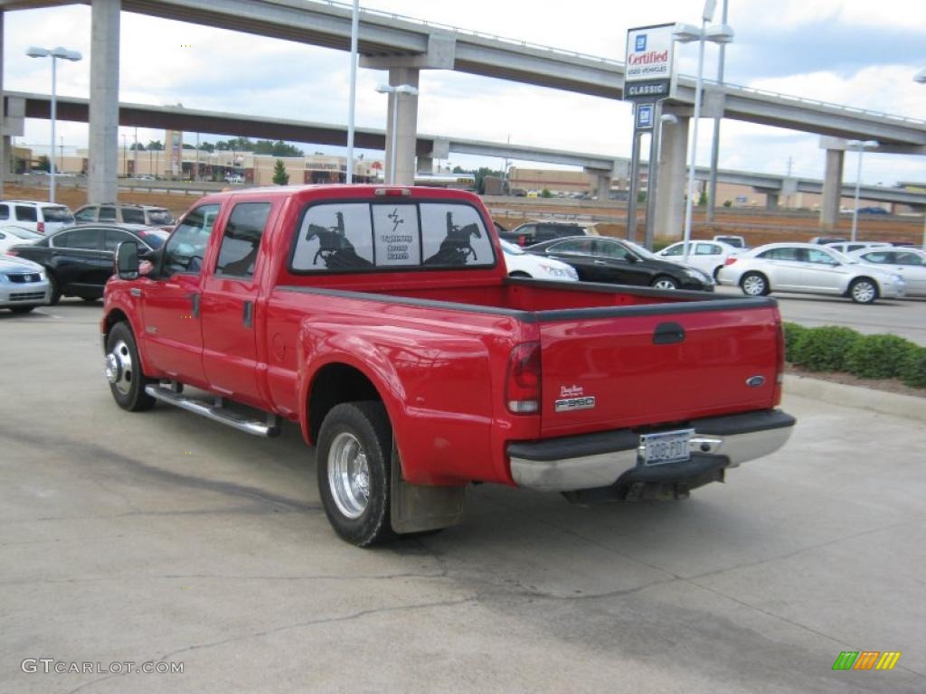 2006 F350 Super Duty Lariat Crew Cab Dually - Red Clearcoat / Tan photo #3