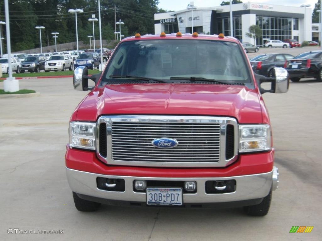 2006 F350 Super Duty Lariat Crew Cab Dually - Red Clearcoat / Tan photo #8