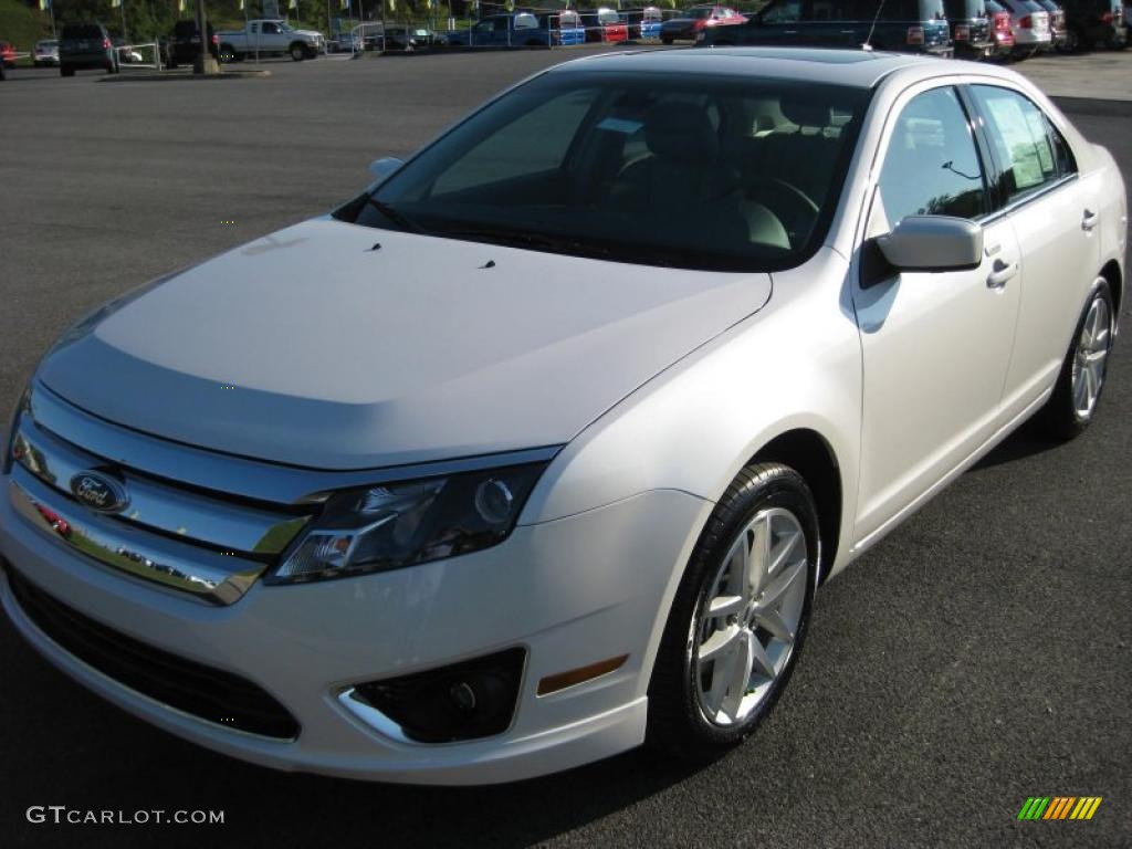 2011 Fusion SEL V6 - White Platinum Tri-Coat / Medium Light Stone photo #2