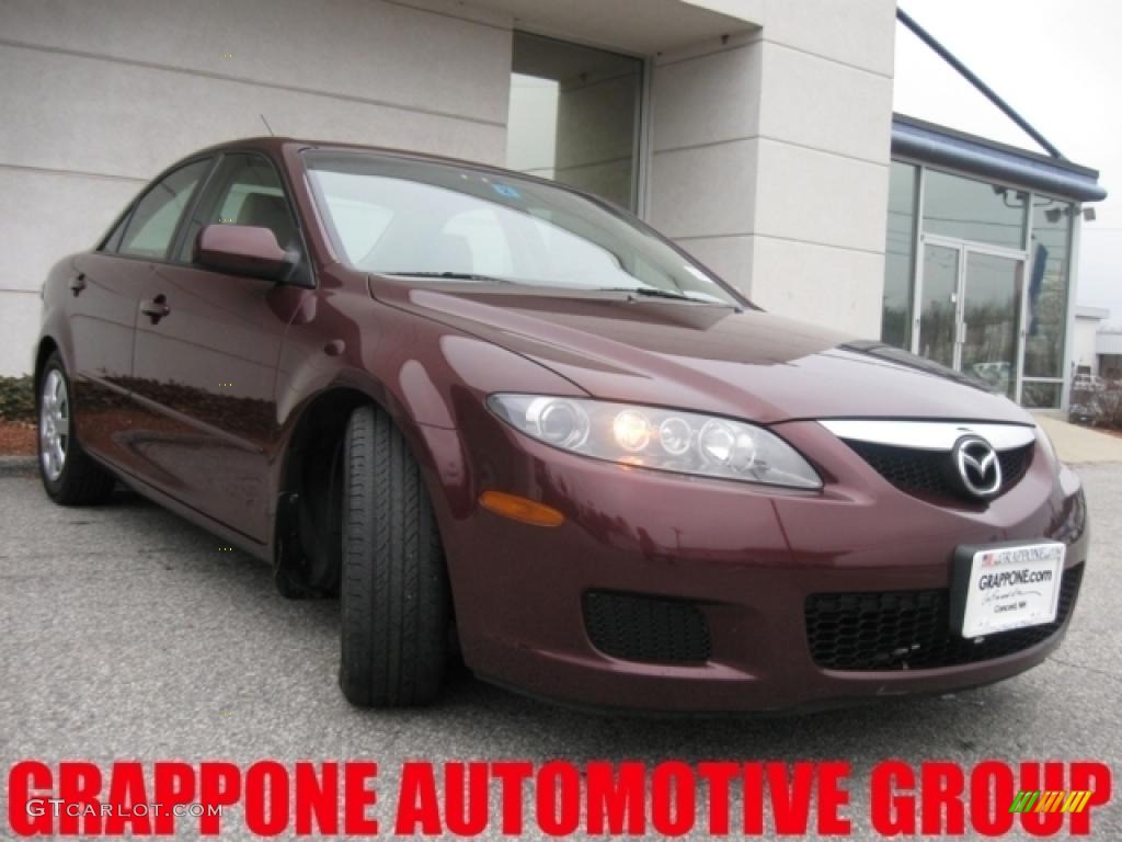 2006 MAZDA6 i Sedan - Dark Cherry Metallic / Beige photo #1