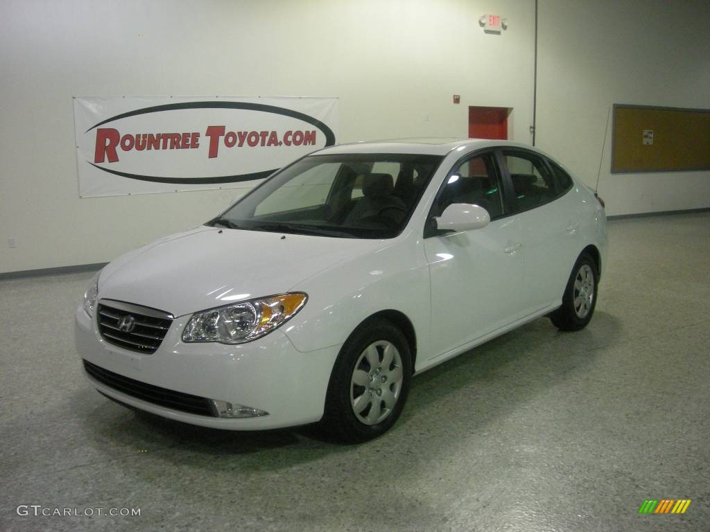 2007 Elantra GLS Sedan - Captiva White / Black photo #1