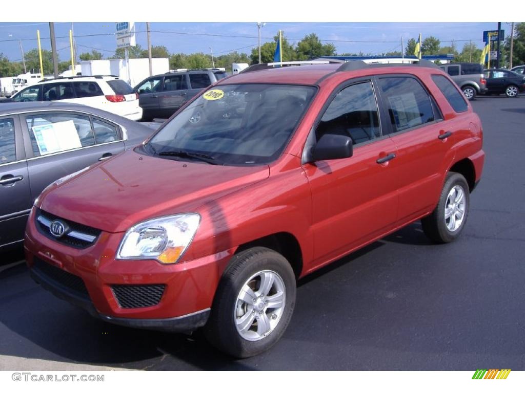 2010 Sportage LX - Volcanic Red / Black photo #1