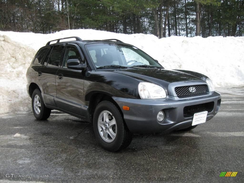 2004 Santa Fe GLS 4WD - Black Obsidian / Gray photo #1