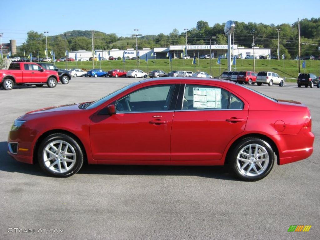 2011 Fusion SEL - Red Candy Metallic / Camel photo #1