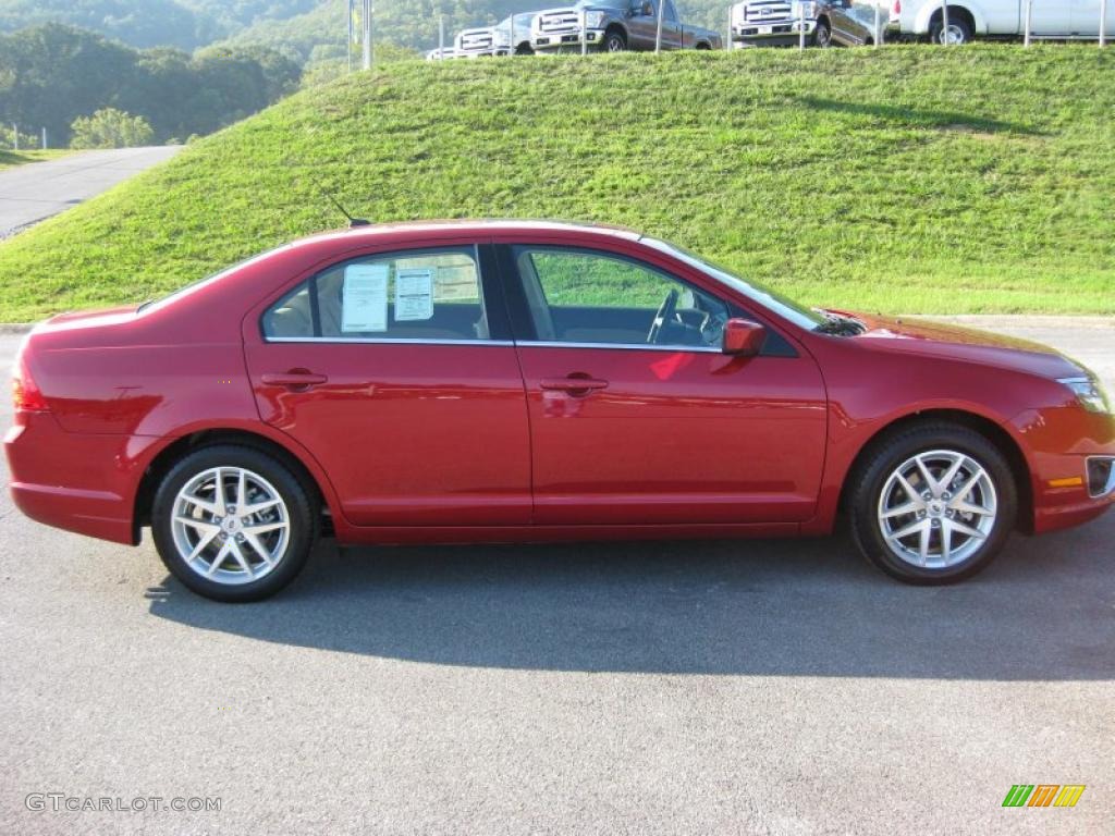2011 Fusion SEL - Red Candy Metallic / Camel photo #5