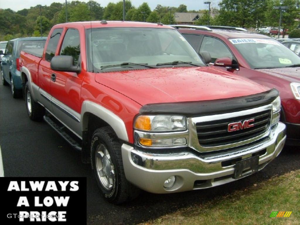 2004 Sierra 1500 SLT Extended Cab 4x4 - Fire Red / Neutral photo #1