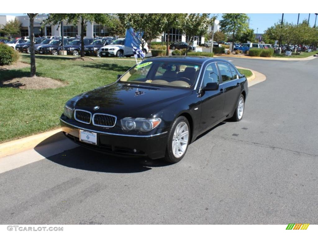 2004 7 Series 745Li Sedan - Jet Black / Dark Beige/Beige III photo #2