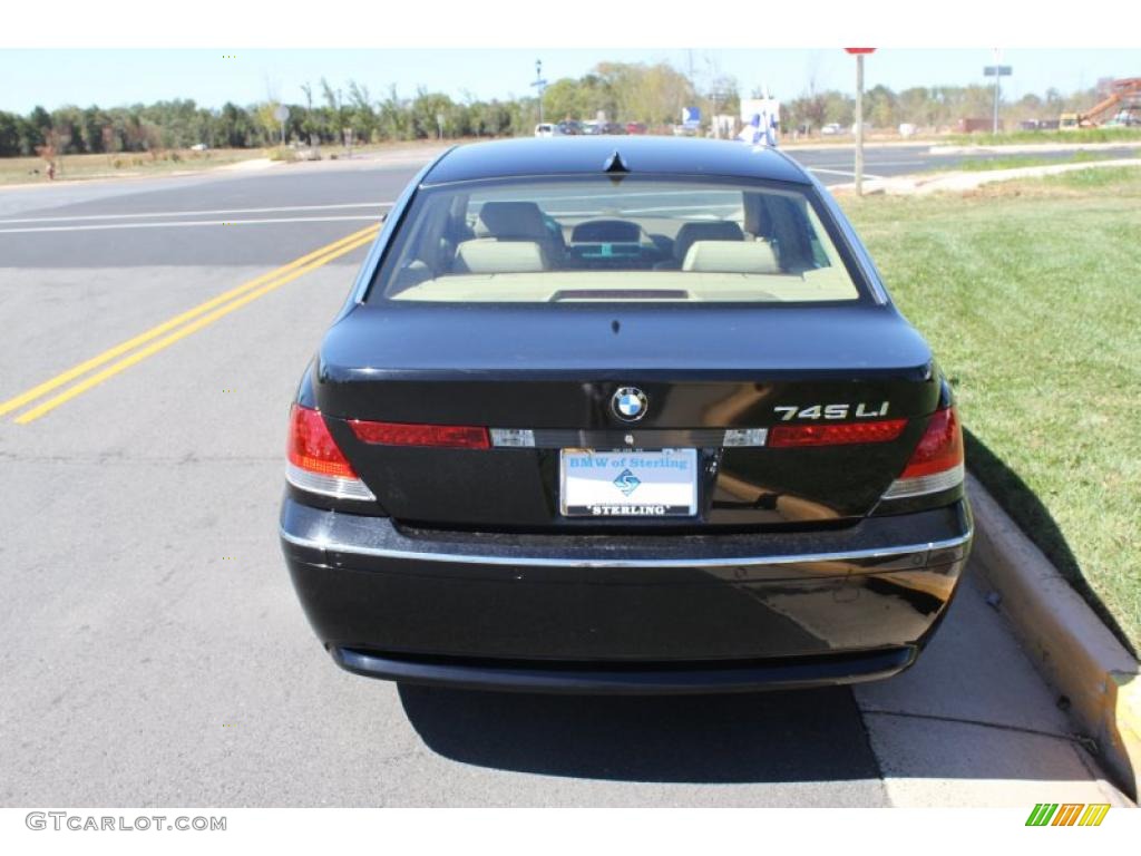 2004 7 Series 745Li Sedan - Jet Black / Dark Beige/Beige III photo #5