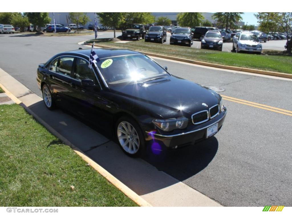 2004 7 Series 745Li Sedan - Jet Black / Dark Beige/Beige III photo #8