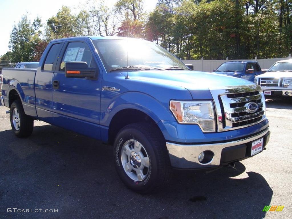 2010 F150 XLT SuperCab 4x4 - Blue Flame Metallic / Medium Stone photo #7