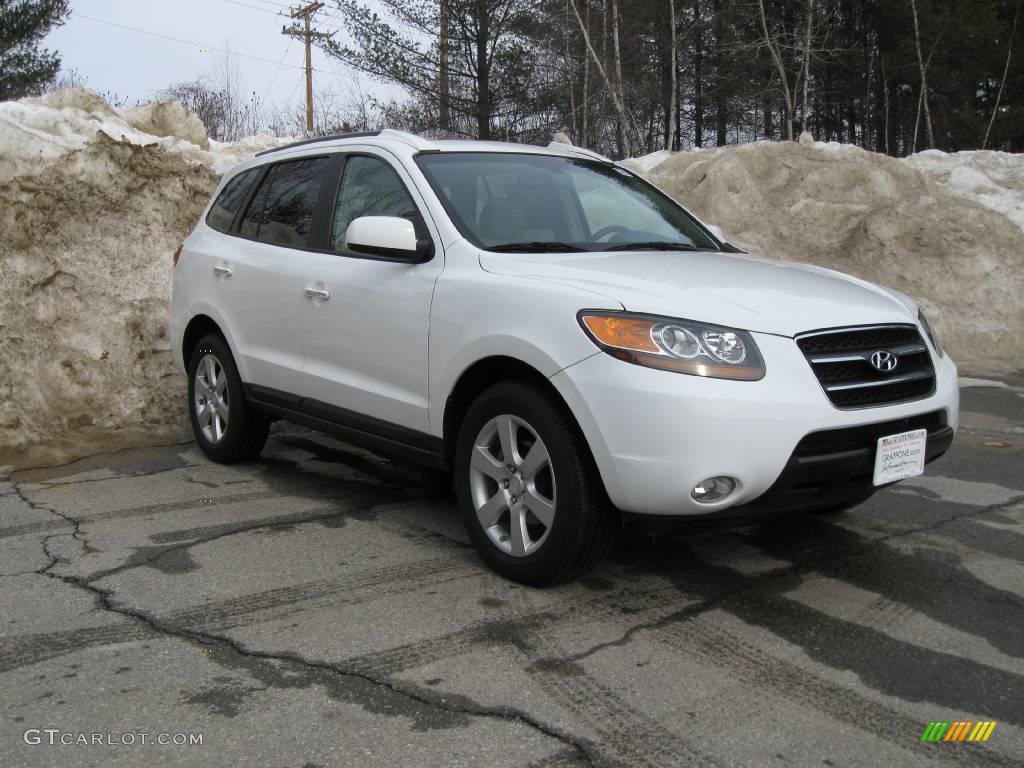 Arctic White Hyundai Santa Fe