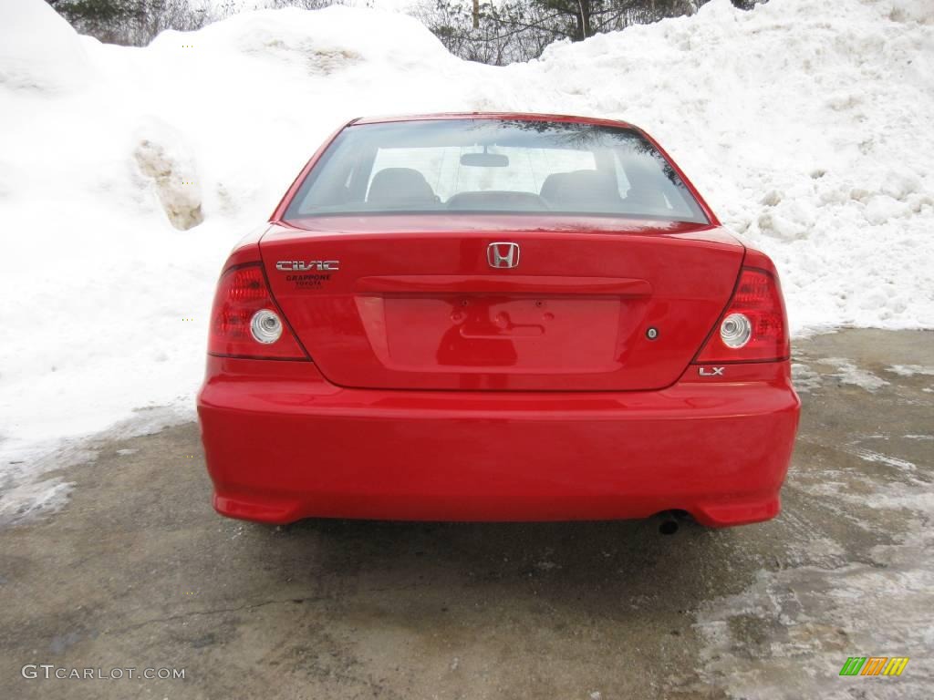 2004 Civic LX Coupe - Rally Red / Black photo #6