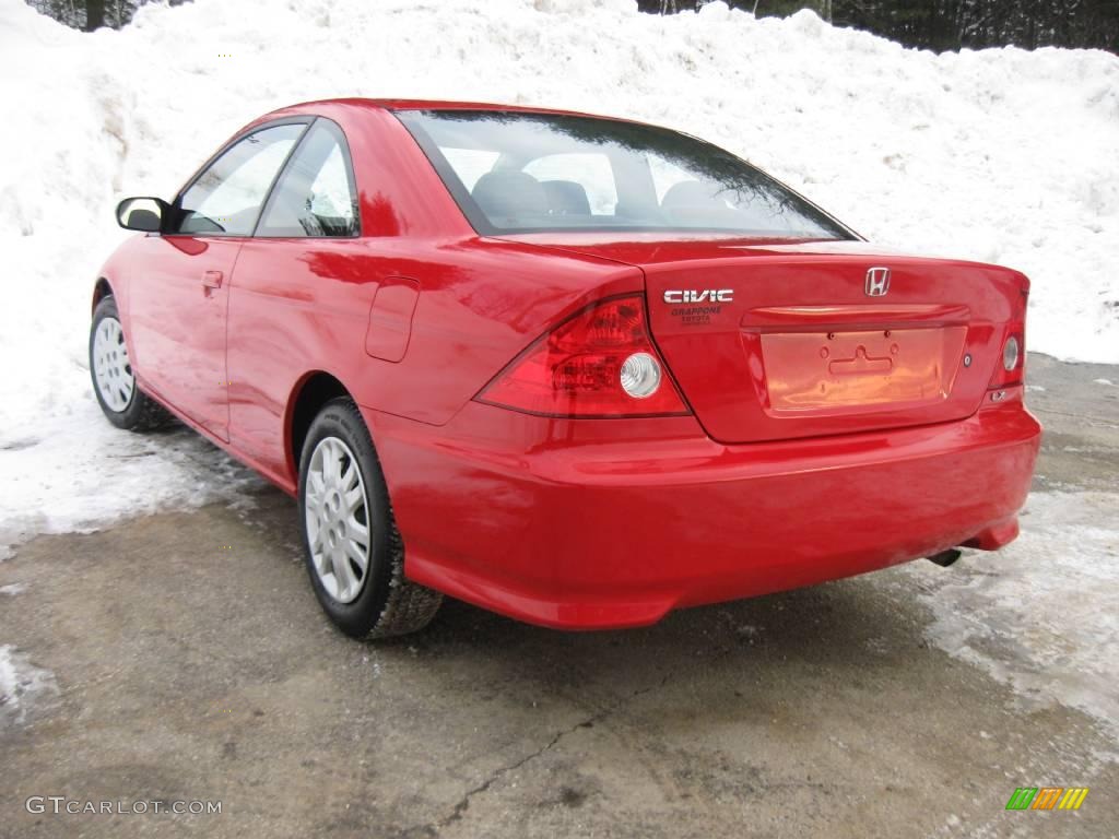 2004 Civic LX Coupe - Rally Red / Black photo #7