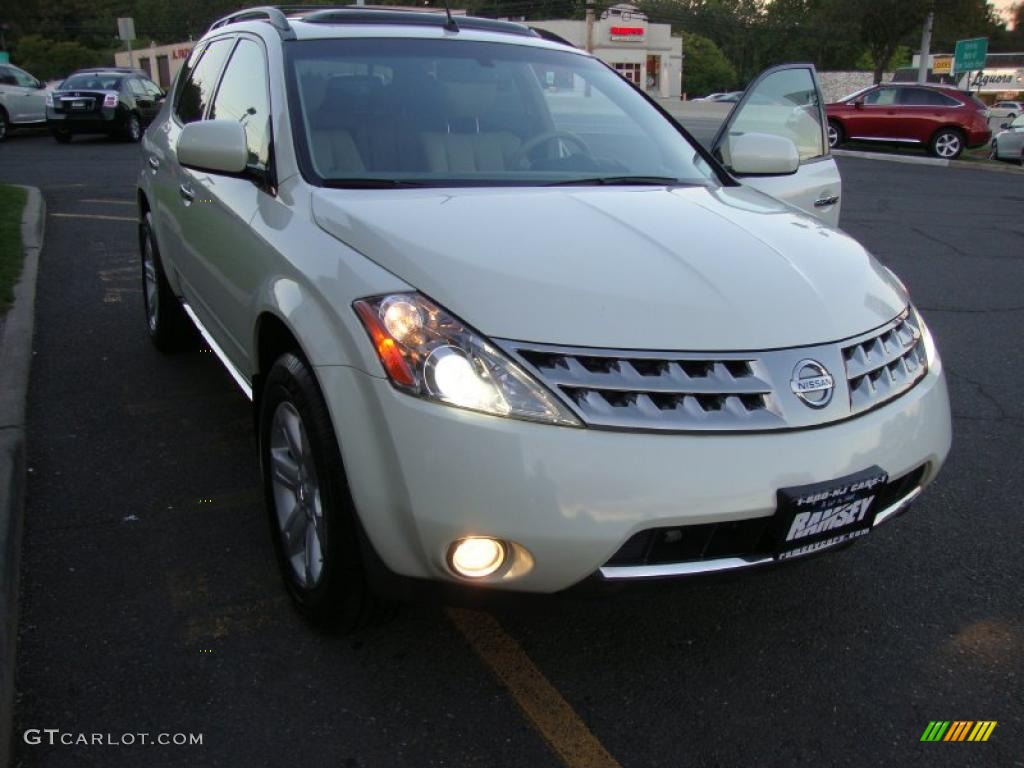 2007 Murano SL AWD - Glacier Pearl White / Cafe Latte photo #12