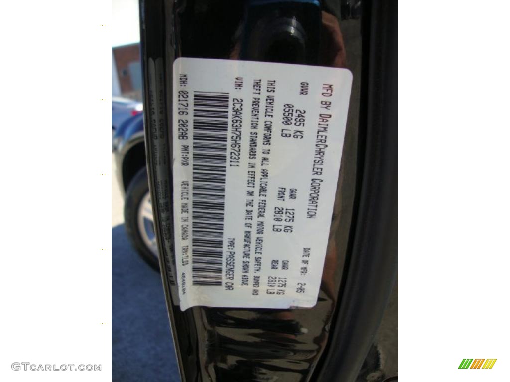 2005 Chrysler 300 C HEMI AWD Info Tag Photo #36781507