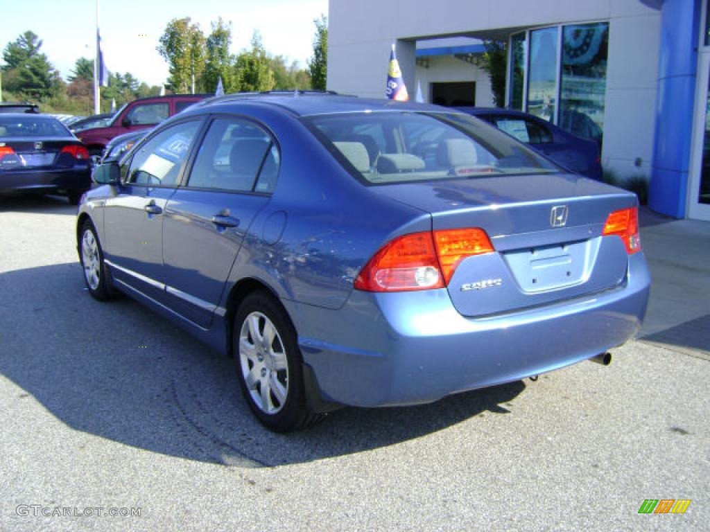 2007 Civic LX Sedan - Atomic Blue Metallic / Ivory photo #3