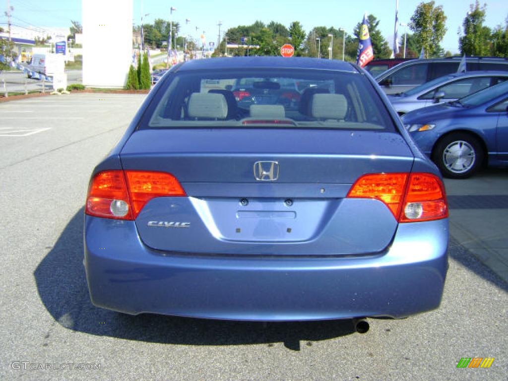 2007 Civic LX Sedan - Atomic Blue Metallic / Ivory photo #10